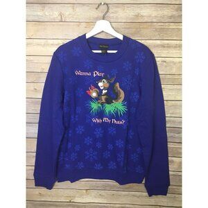 Alex Stevens NWT Ugly Sweater Party Christmas Sweatshirt Squirrel Funny Nuts L
